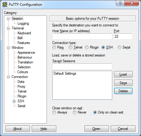 PuTTY configuration putty_config.png