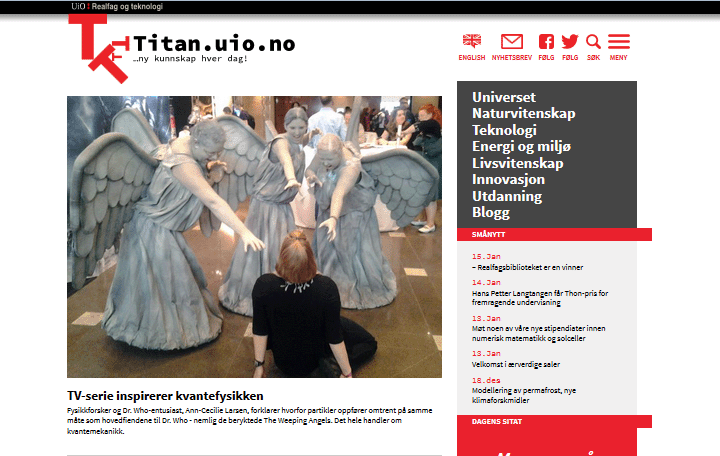 The Titan.uio.no frontpage. titan_720.png