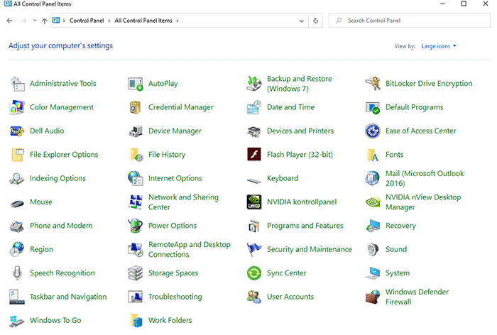 Control Panel categories. w10_cplic.png